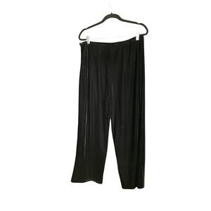 Silkland Pants Womens 14 Black Silk Velvet Dressy Evening Straight Leg Flowy